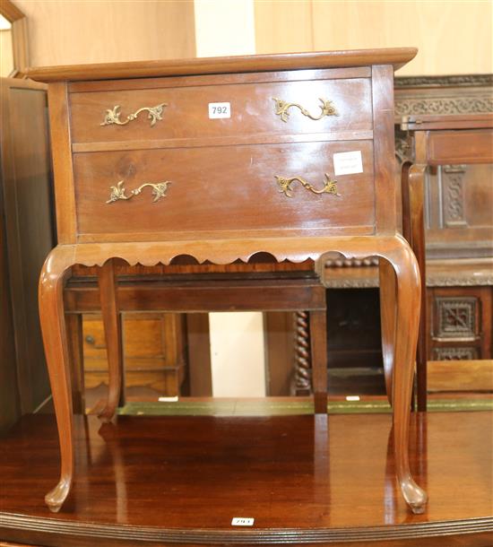 An Edwardian mahogany two drawer work table H.69cm